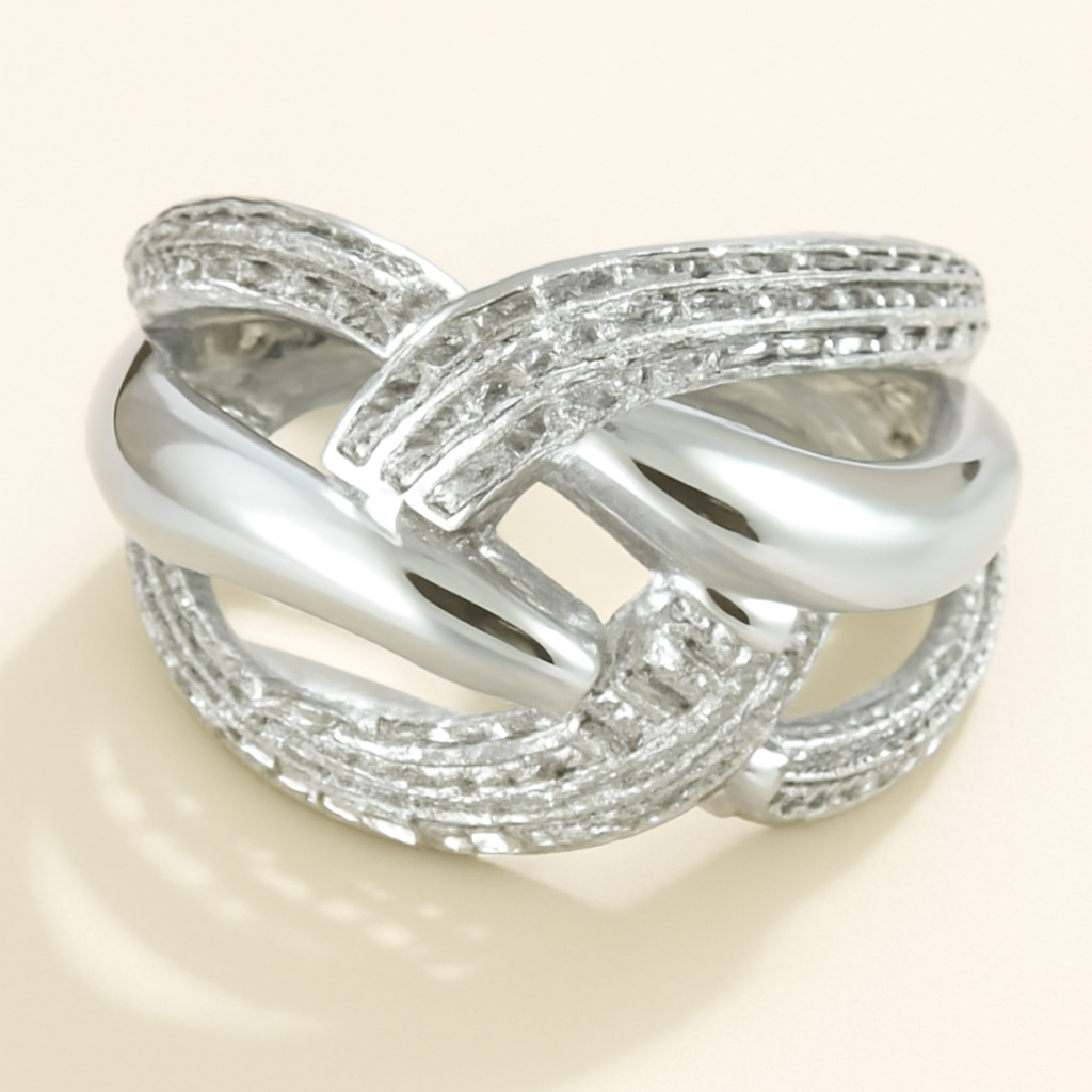 Gevormde Opengewerkte Ring – Elegante Multi-Band Ontwerp voor Vrouwen