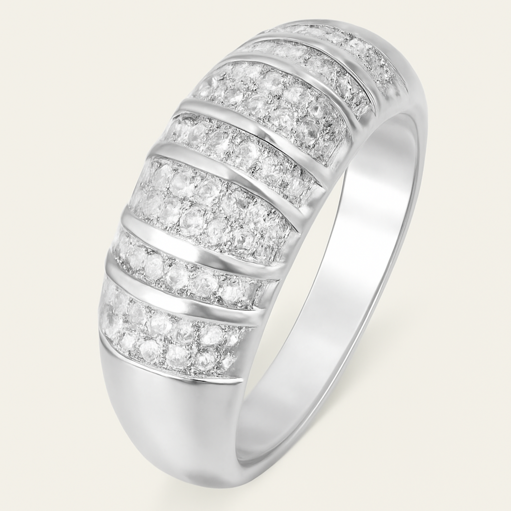 Elegante Ring in Vintage-Stijl met Synthetische Zirkonia