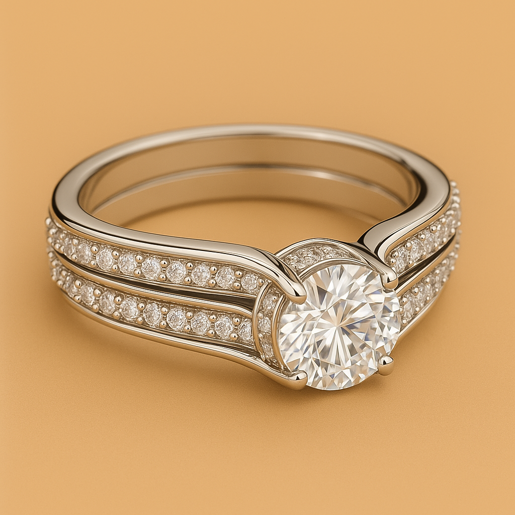 Stralende zirkonia verlovingsring – Premium afwerking