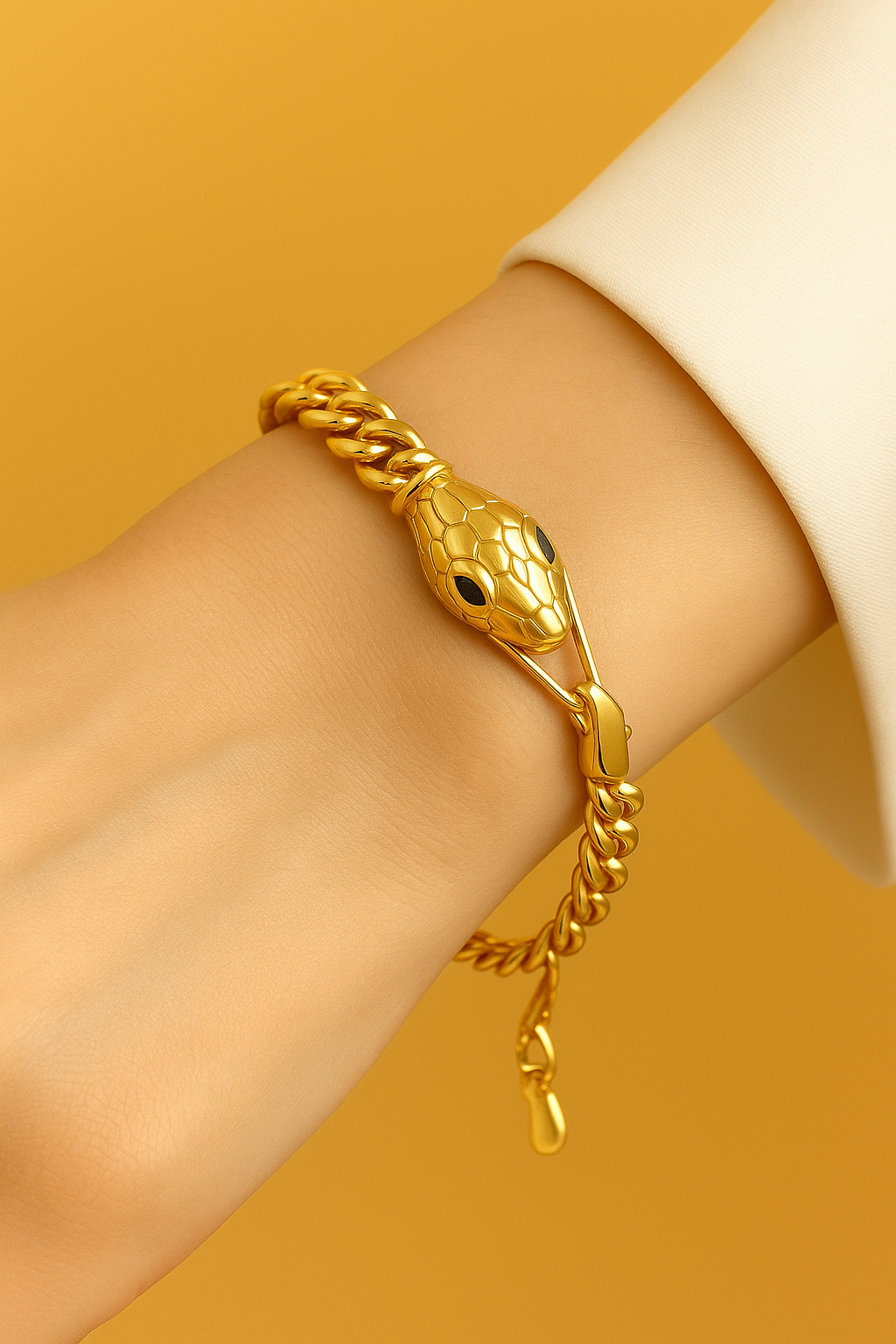 Gebeeldhouwde dierenriem slangenarmband voor dames - antiek metaal