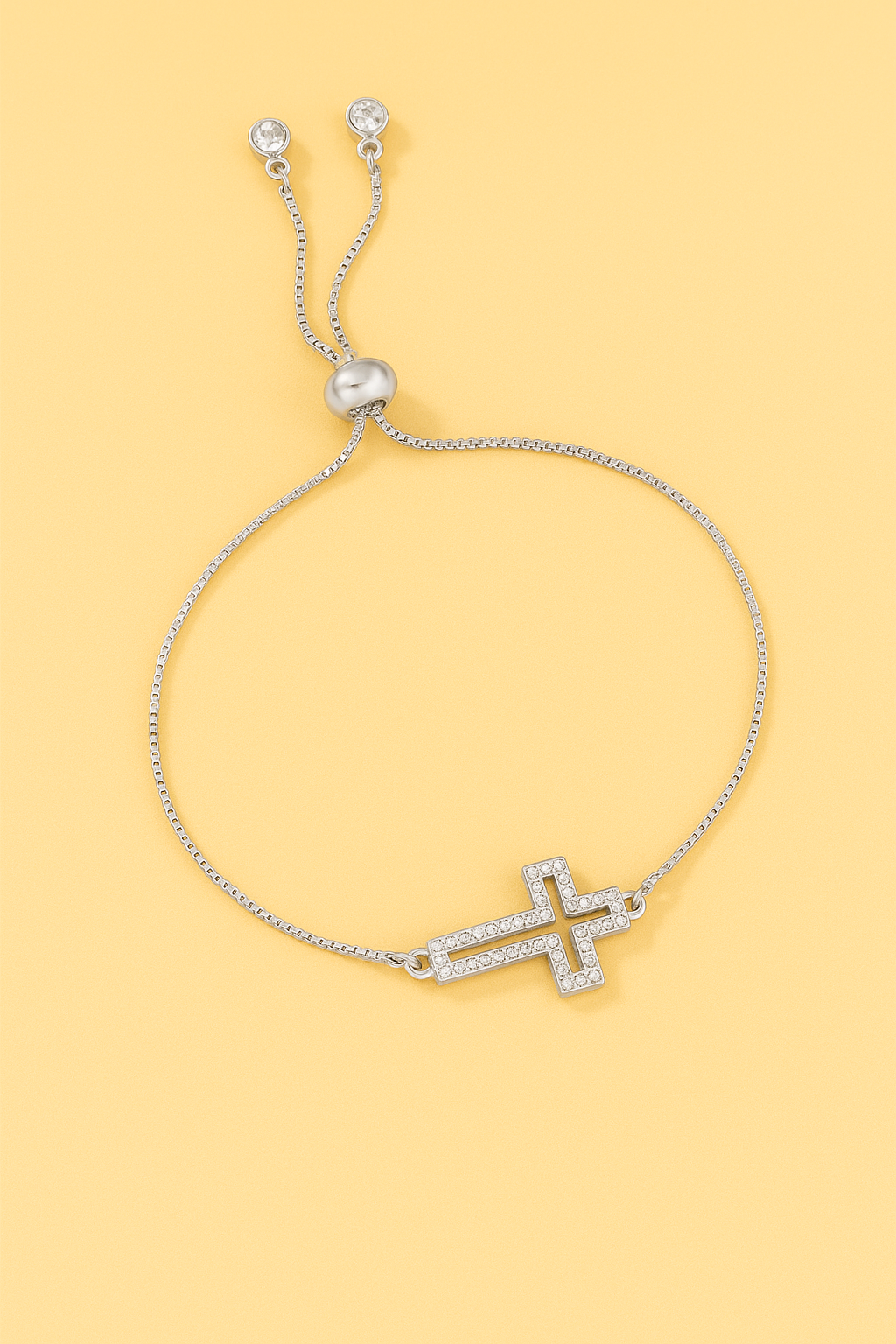 Sierlijke Strass Kruis Armband - voor Vrouwen