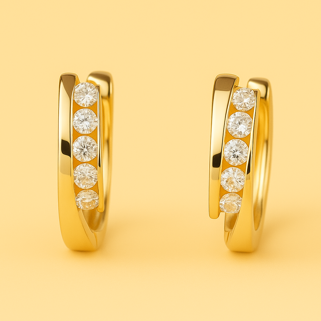 Luxe met zirkonia ingelegde hoepeloorbellen