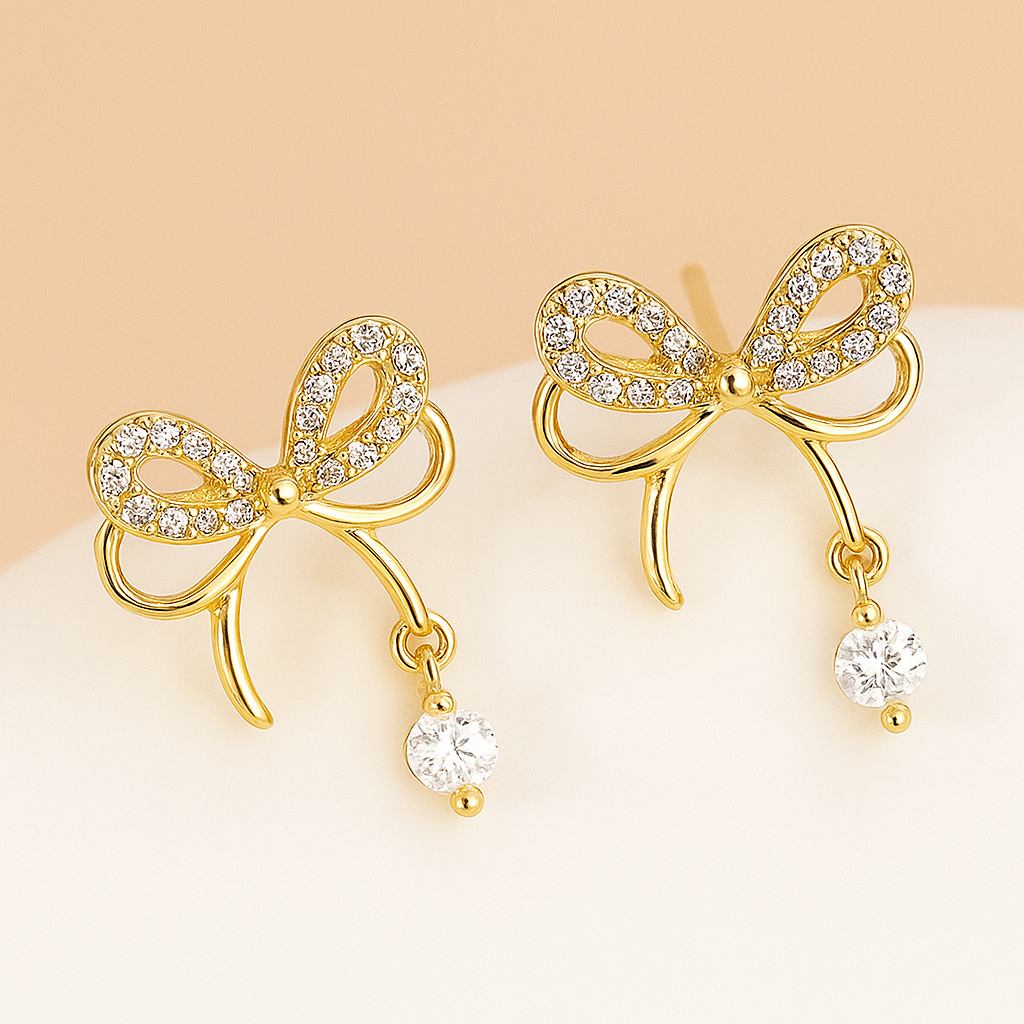 Elegante Vlinderstrik Kristal Oorbellen voor Vrouwen