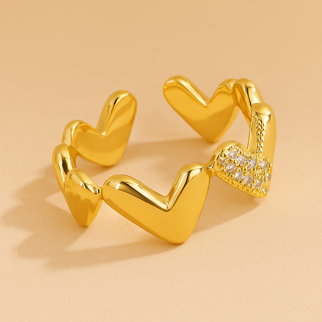 Minimalistische open hart ring -Delicate details