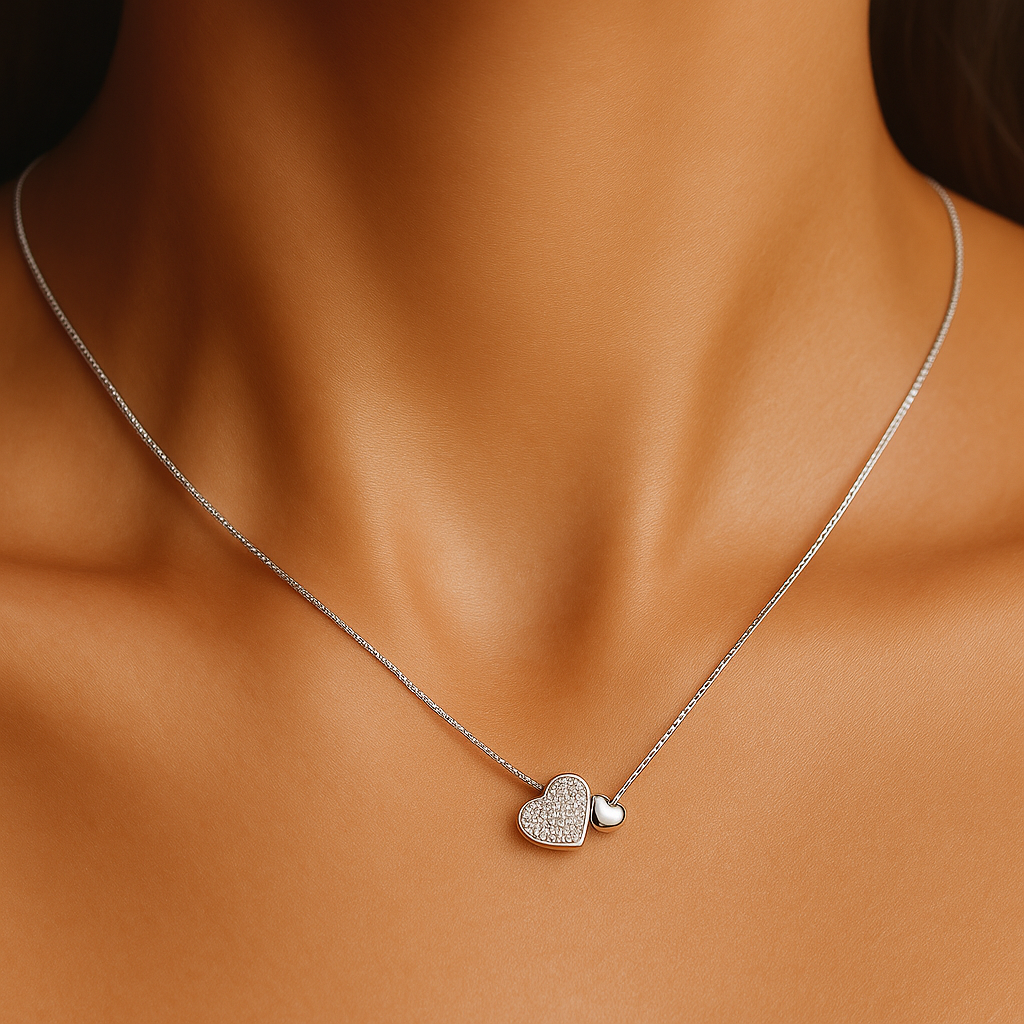 Liefdevolle Zirkonia Ketting – Hypoallergene Luxe Sleutelbeenketting