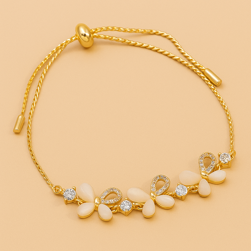 Vlinderarmband met Zirkonia en Kattenoog Accenten