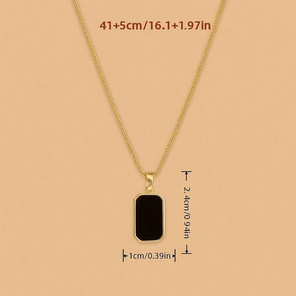 Zwarte Titanium Geometrische Ketting – Elegante Unisex Sieraad