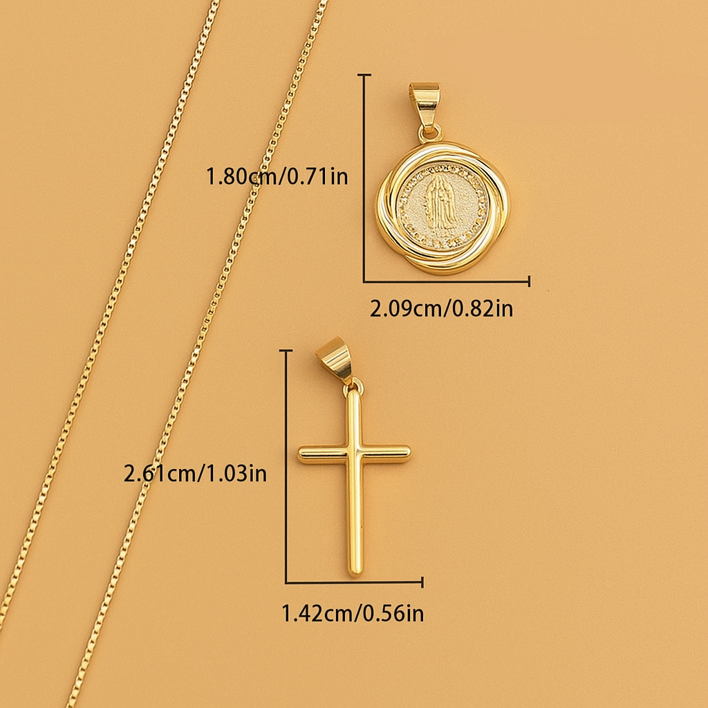 Zirkonia Maria Hangerketting – Afneembare Kruisbedel