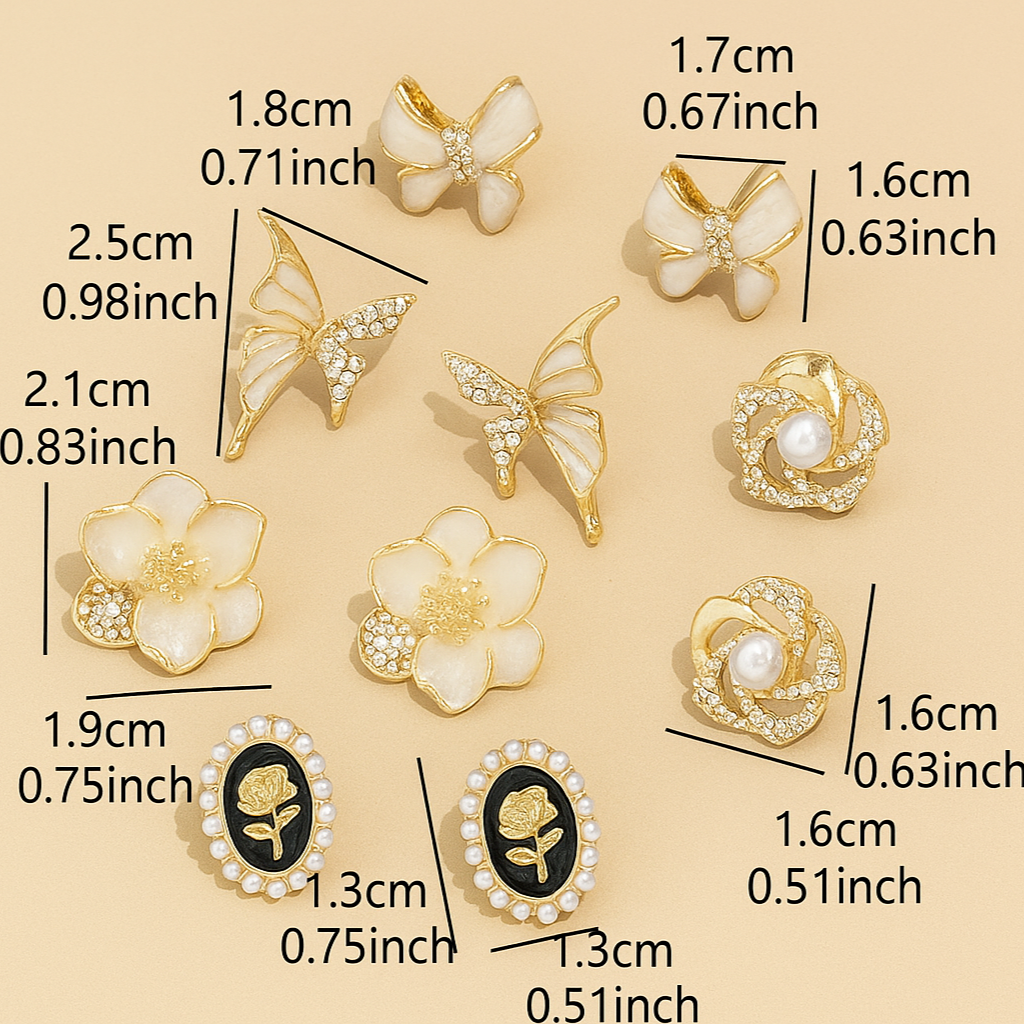 Lera – Elegante Oorbellen Set van 5 met Tijdloze Designs