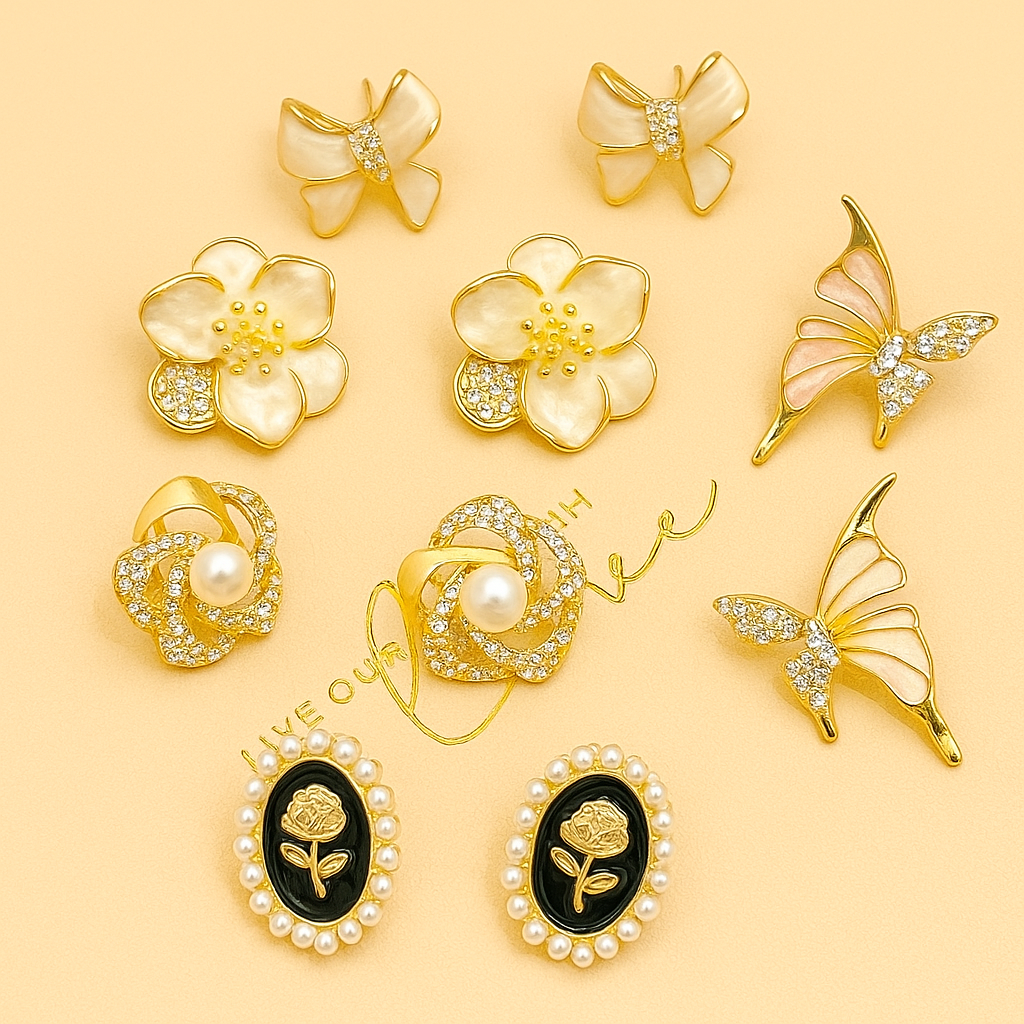 Lera – Elegante Oorbellen Set van 5 met Tijdloze Designs