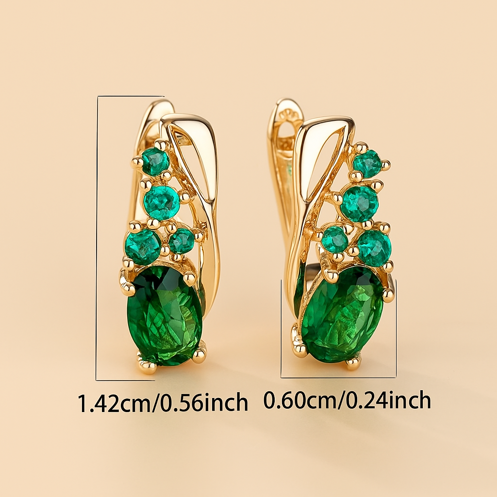 Issa – Elegante Oorbellen met Groene Hangersteen