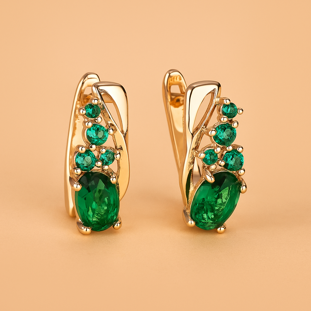 Issa – Elegante Oorbellen met Groene Hangersteen