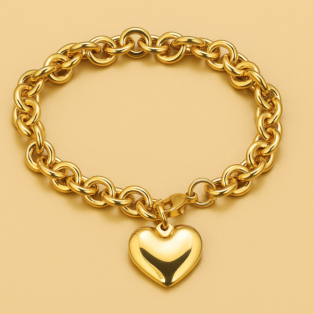 Chique Hart Hanger Armband – Gouden Touch