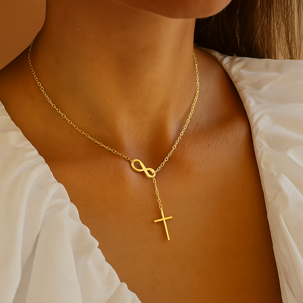 Infinity Kruis Ketting – Chique Gouden Symbool Sieraad