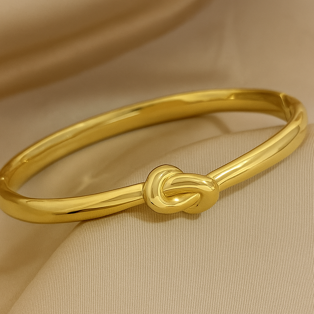 Minimalistische Gouden Armband – Chique Knoopdesign voor Dames