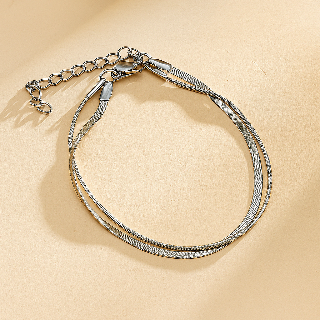 Dubbelgelaagde slangenschakel-armband