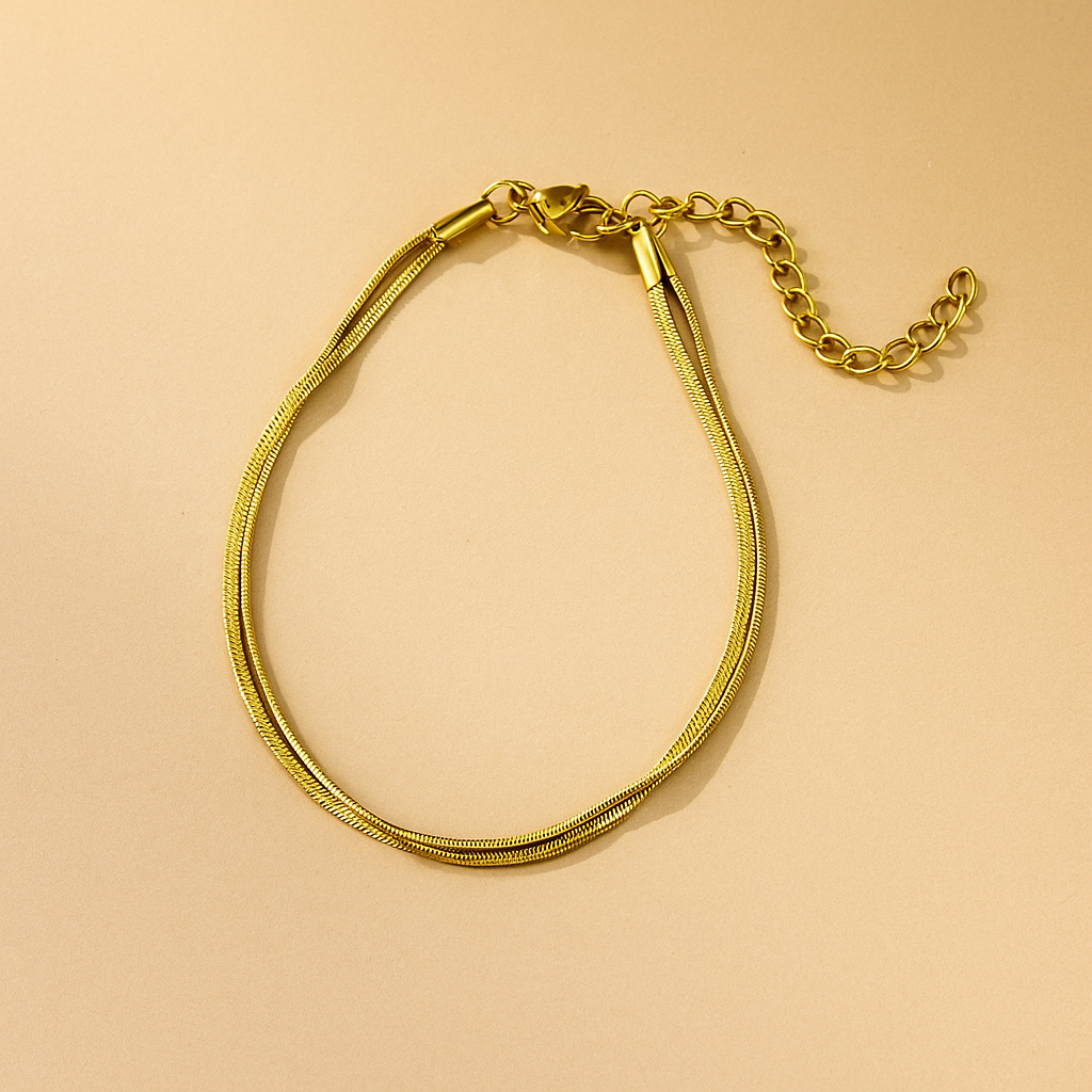 Dubbelgelaagde slangenschakel-armband