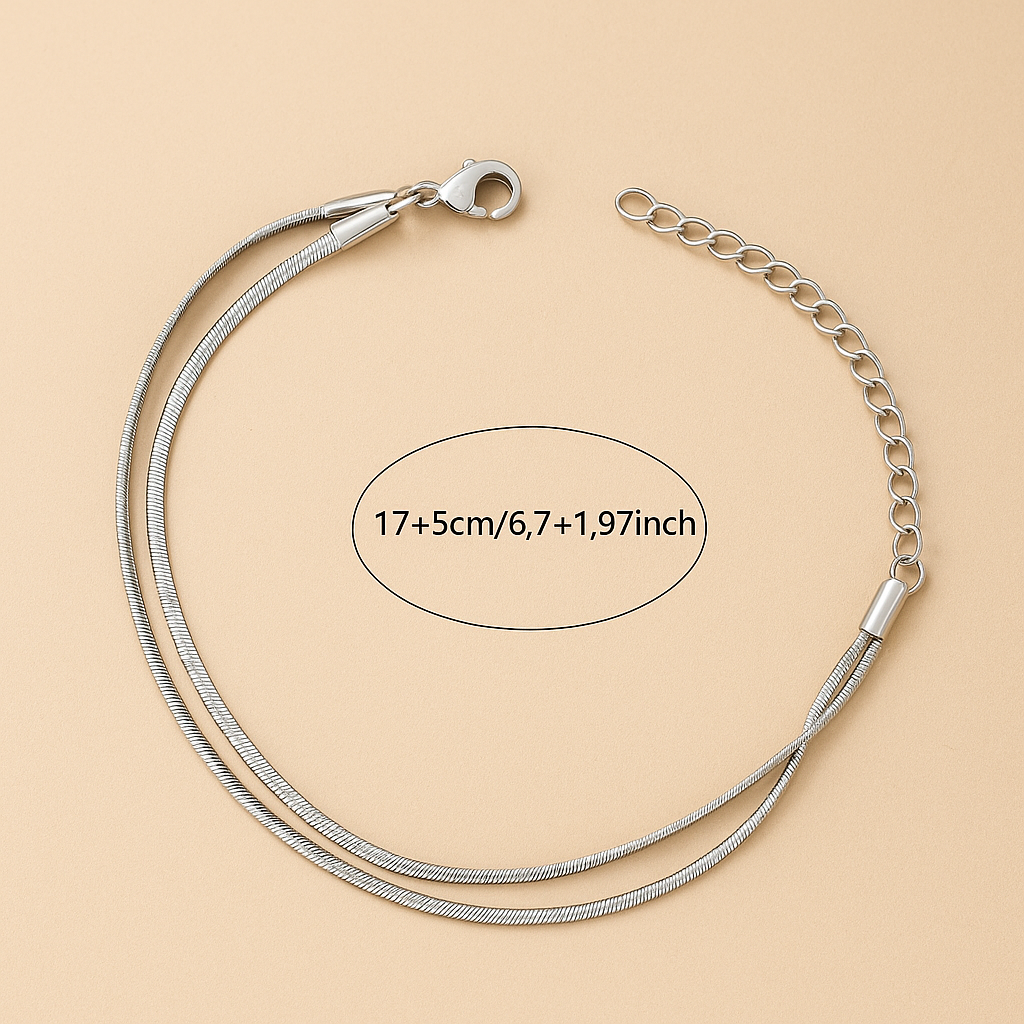 Dubbelgelaagde slangenschakel-armband