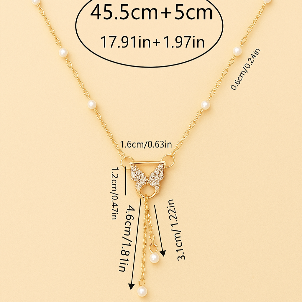 Elegante Vlinder Hangerketting met Imitatieparels