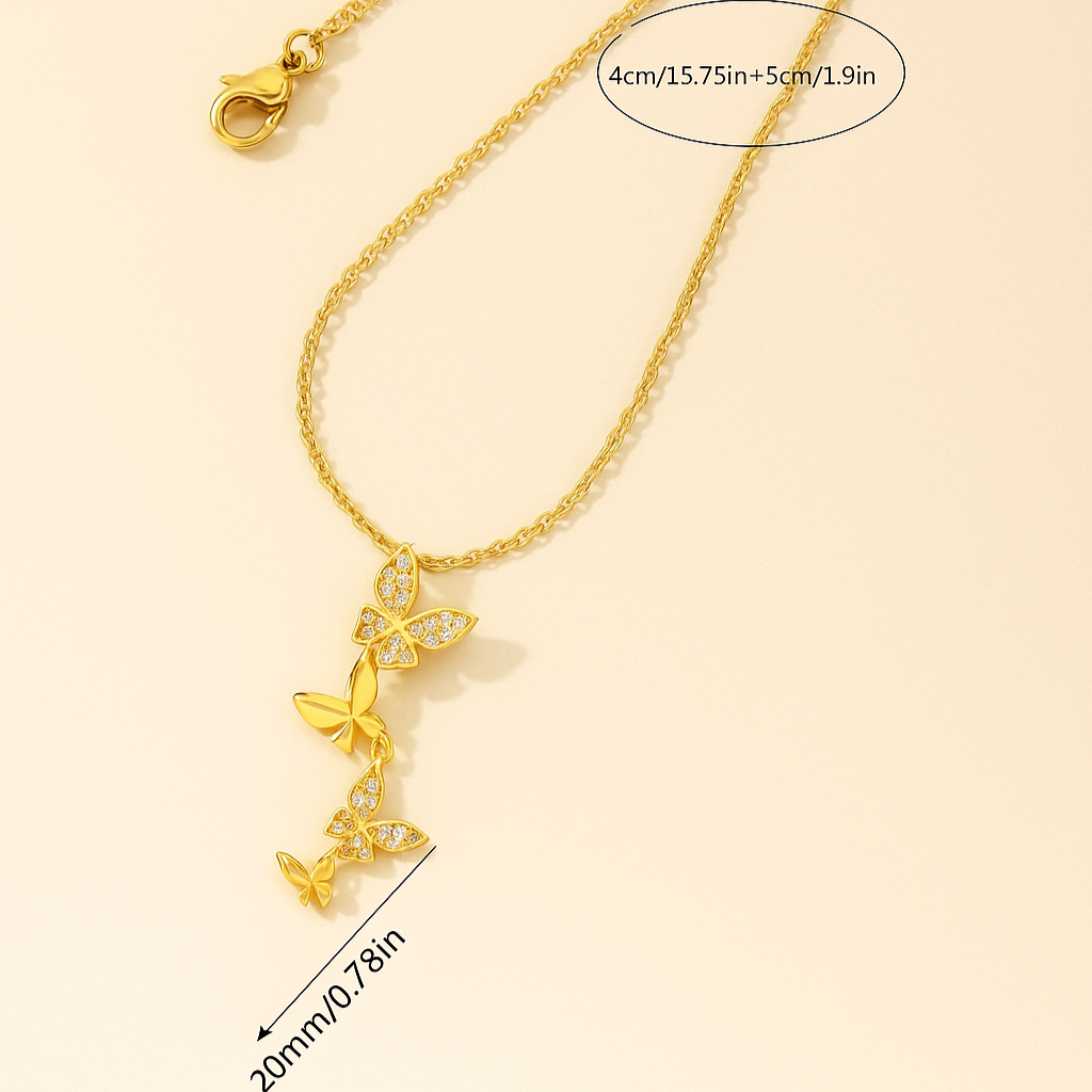 Luxe Verbonden Vlinder Hanger voor Dames Ketting