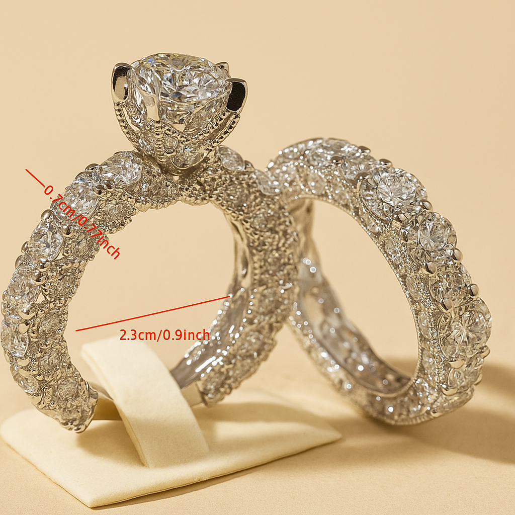 Lieve Verlovingsringenset met Strassstenen