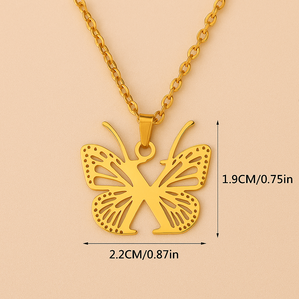 Unieke Initiaal Ketting met 26 Letters en Vlinderhanger