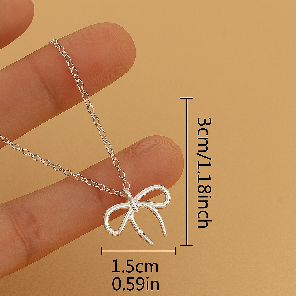 Elegante Minimalistische Ketting met Strikvormige Hanger
