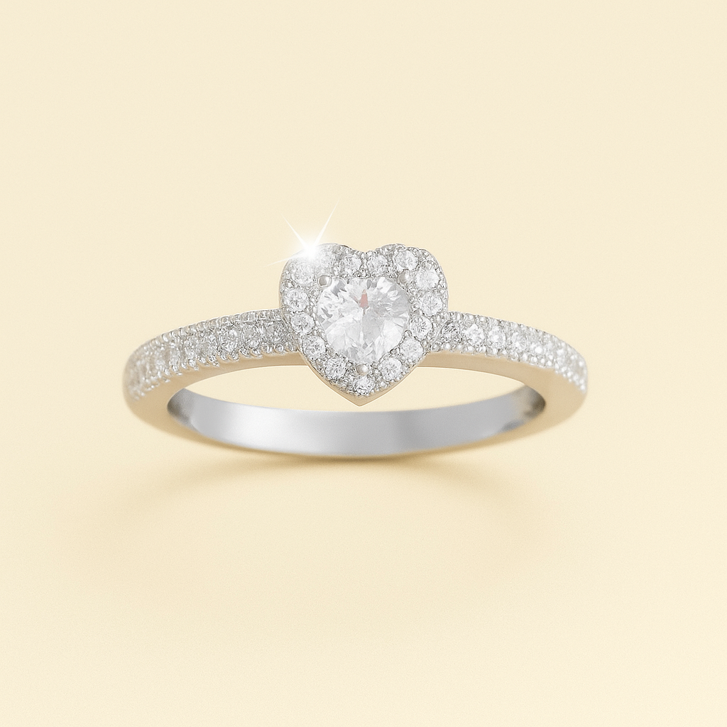 Luxueuze Hartvormige Cubic Zirkonia Ring – Dames Belofte