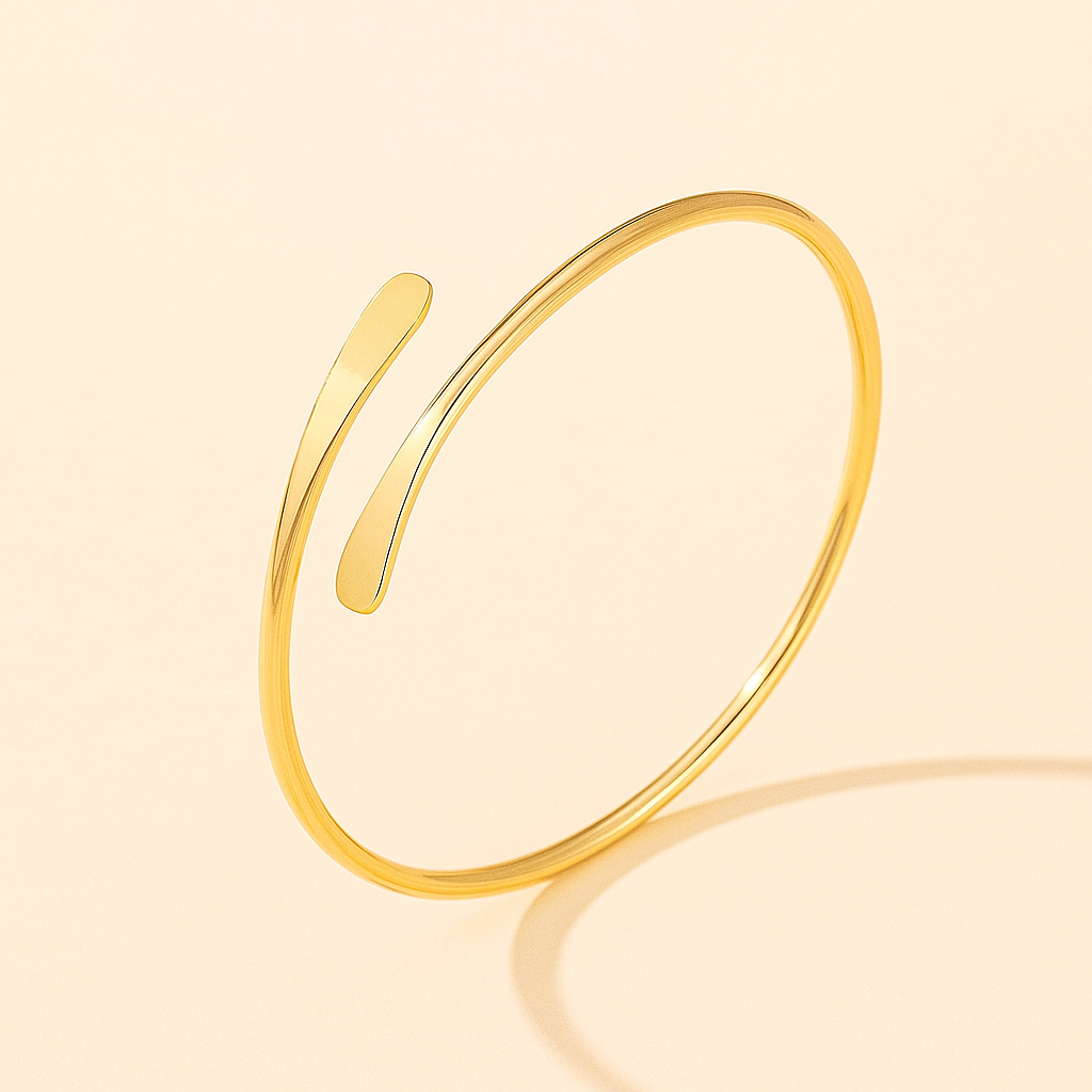Zijdezachte Boog Minimalistische Gouden Armband voor Casual Chic
