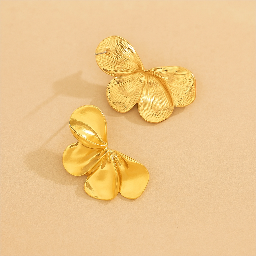 Gouden Bloei Elegante Geometrische Bloemoorbellen voor Haar