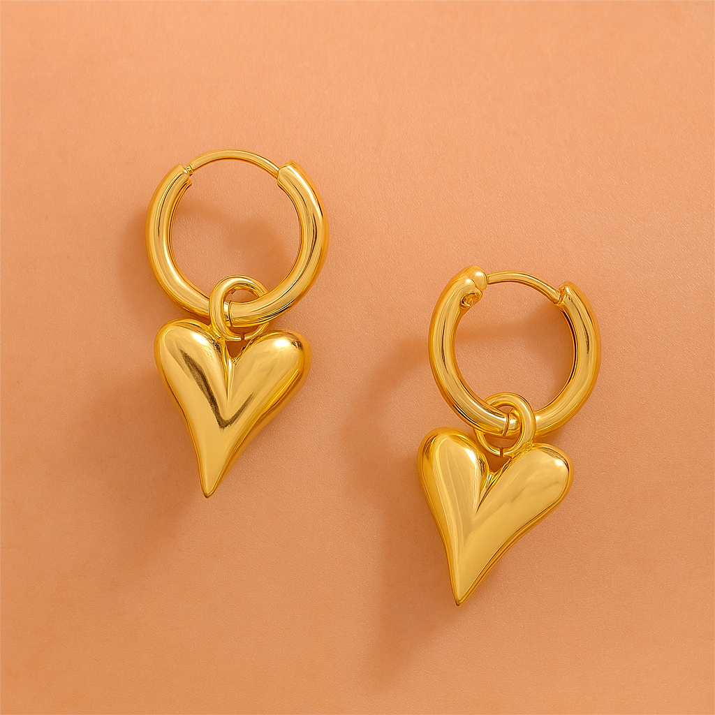 Gouden Toewijding Fijne Hartoorbellen voor Dagelijkse Gratie