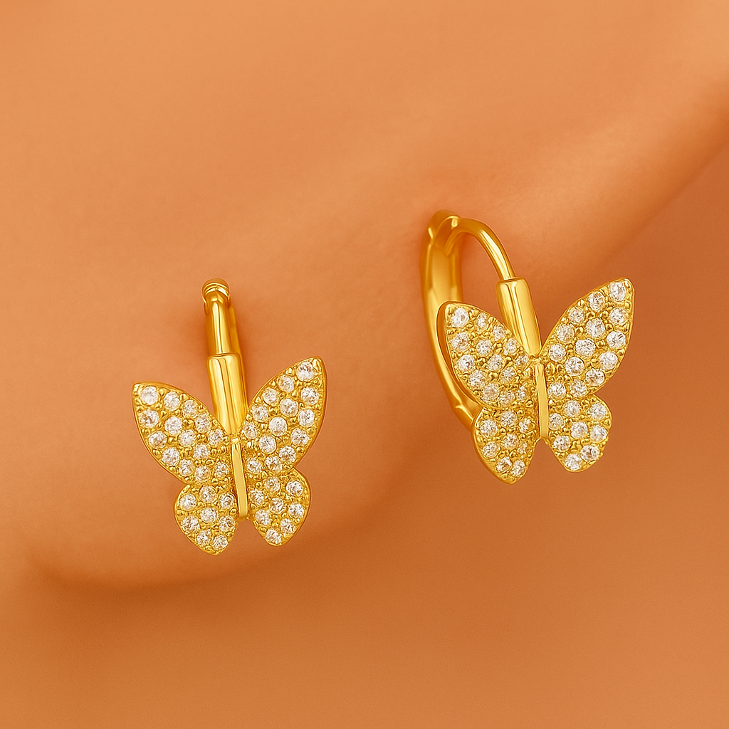 Vleugels van Elegantie Vlinderoorringen met Cubic Zirkonia voor Dagelijkse Glamour