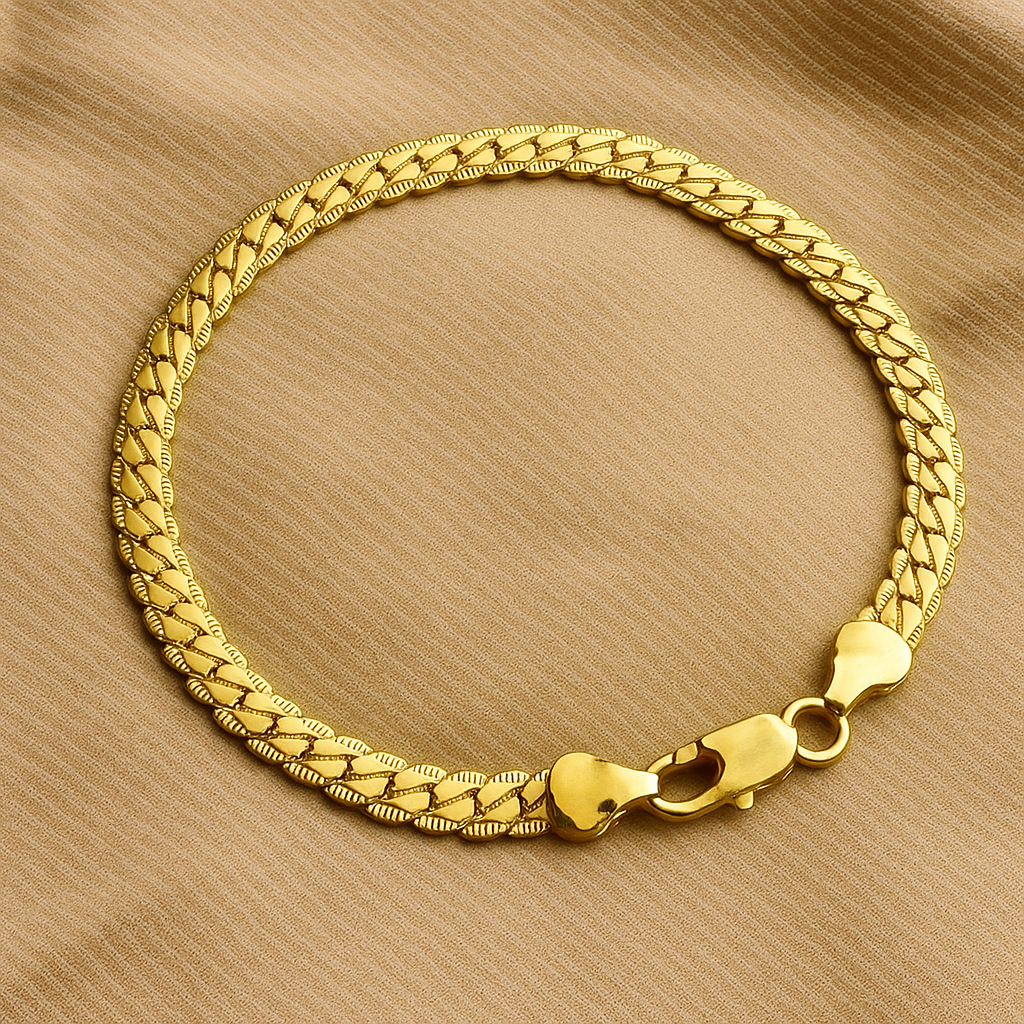 Eenvoudige 18K Goudvergulde Koperen Armband