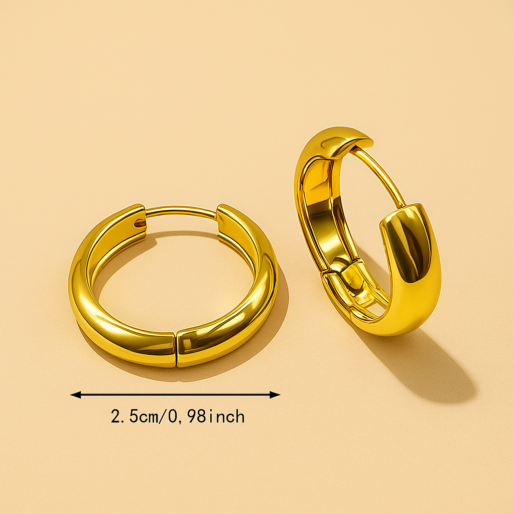 Minimalistische 18K Gouden Hoepeloorbellen