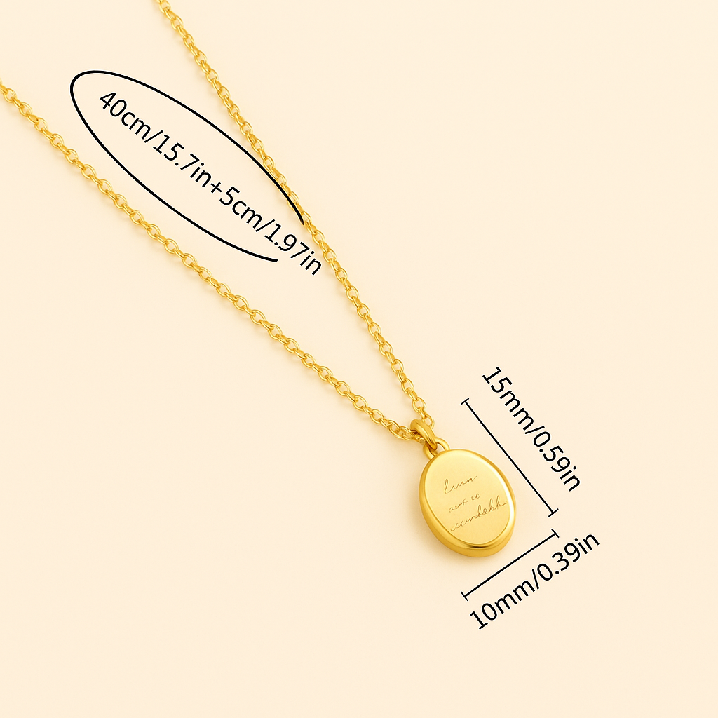 18K Goudgeplateerde Ronde Hanger Ketting