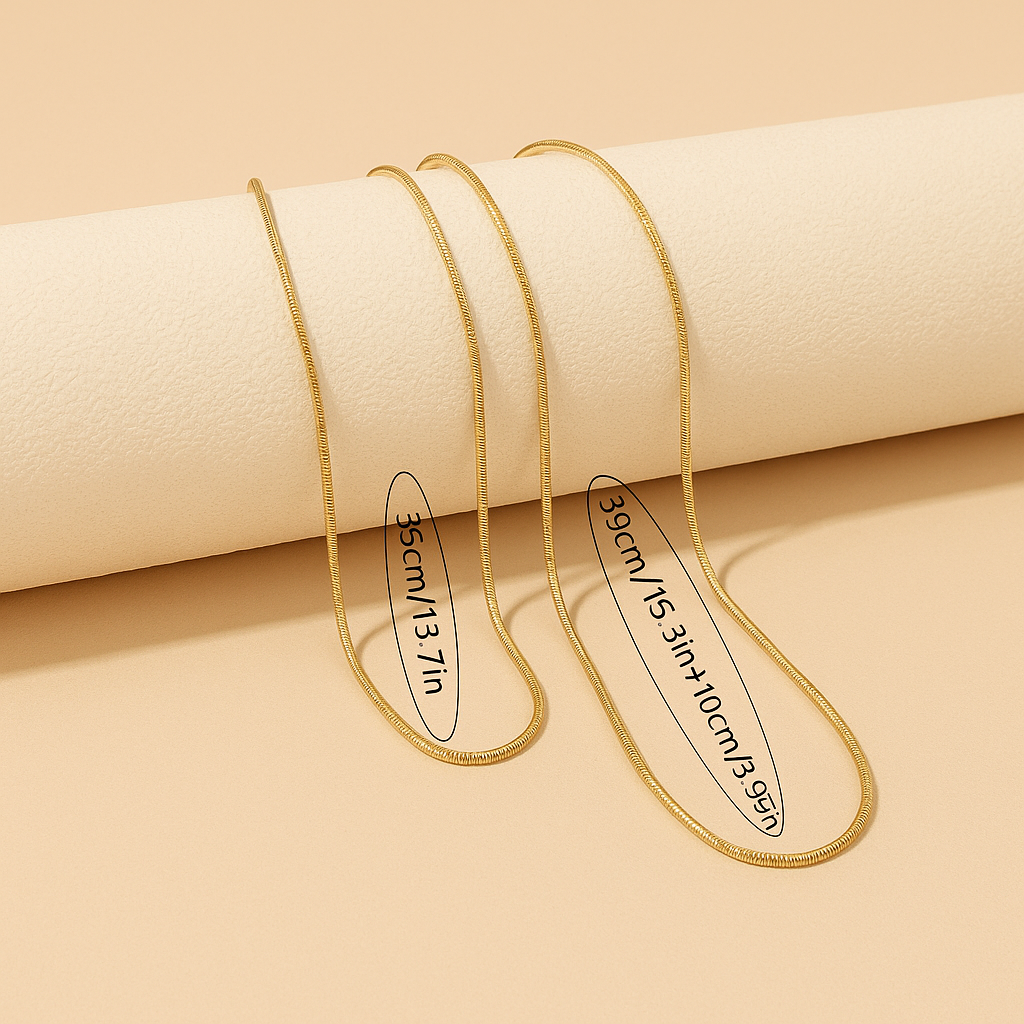 Licht Luxueuze Dubbele Laag Slangenbot Ketting | Goudgeplateerd