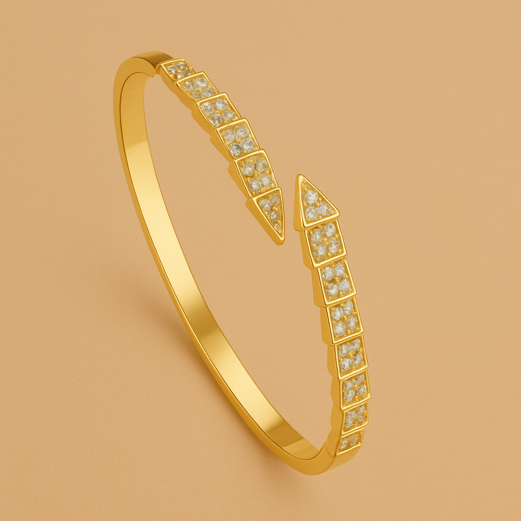 Glanzende Serpentijn Armband – Moissanite Luxe voor Elke Dag