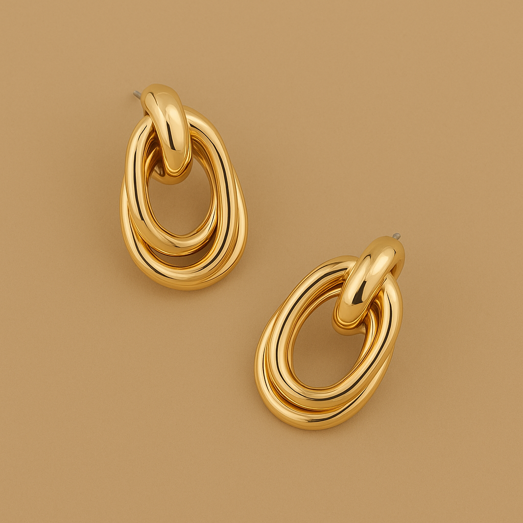 Rue Sculpturale Hoepels – 18K Vintage Chic Oorbellen