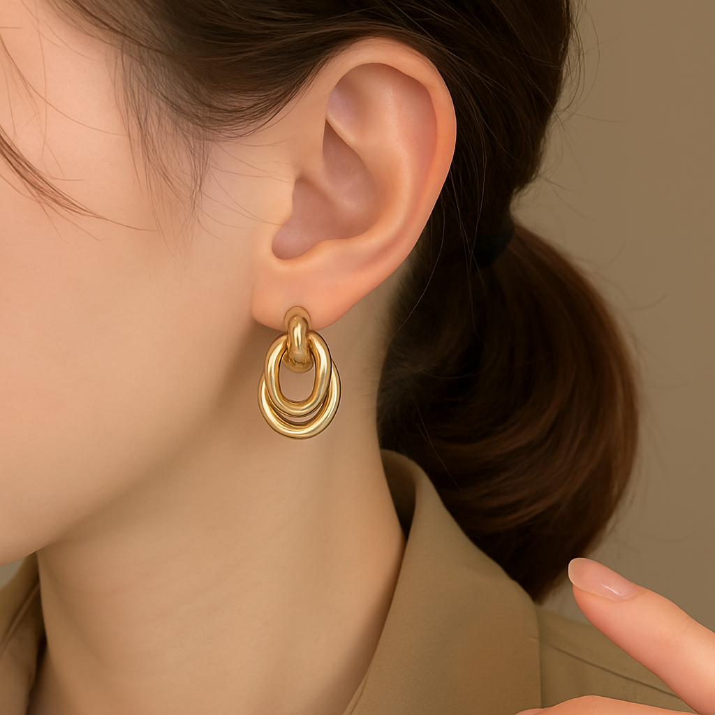 Rue Sculpturale Hoepels – 18K Vintage Chic Oorbellen