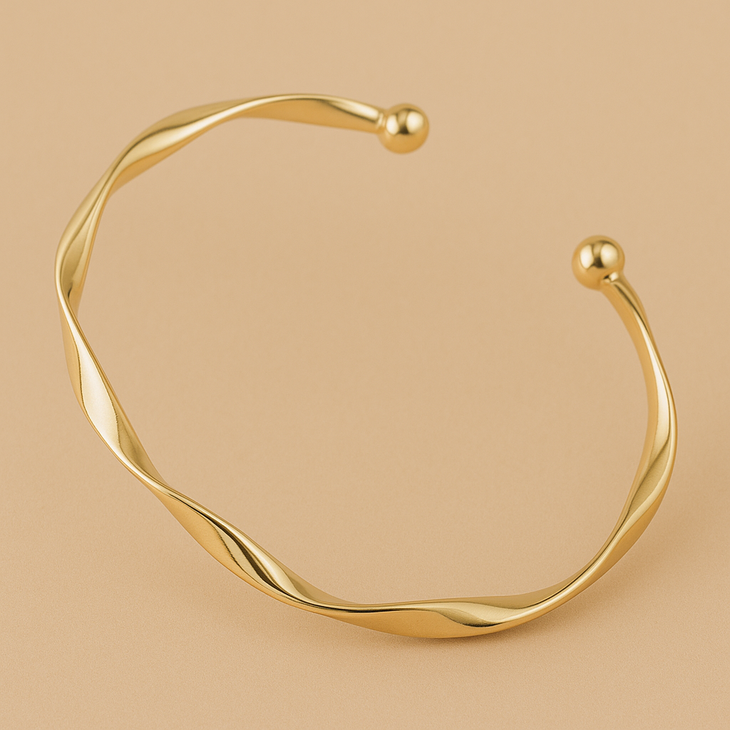 Elegante Gedraaide Open Armband – Verstelbare Minimalistische Stijl