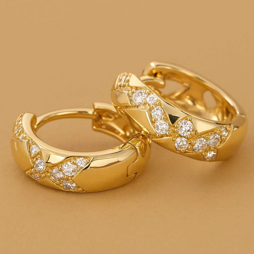 Elegante Bohemian Kruis Hoepeloorbellen – Moissanite Sprankeling