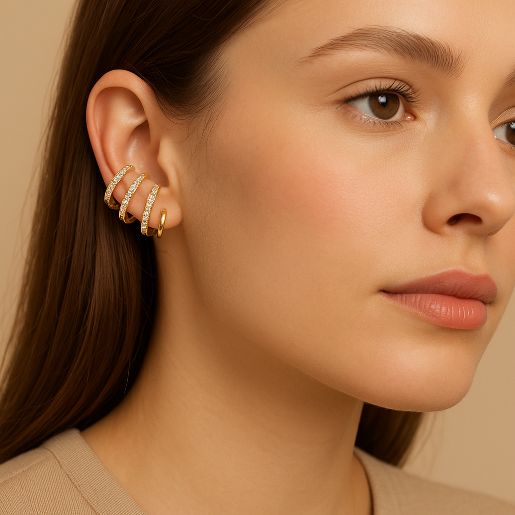 Elegante U-vormige oorbellen met bergkristallen voor alle gelegenheden