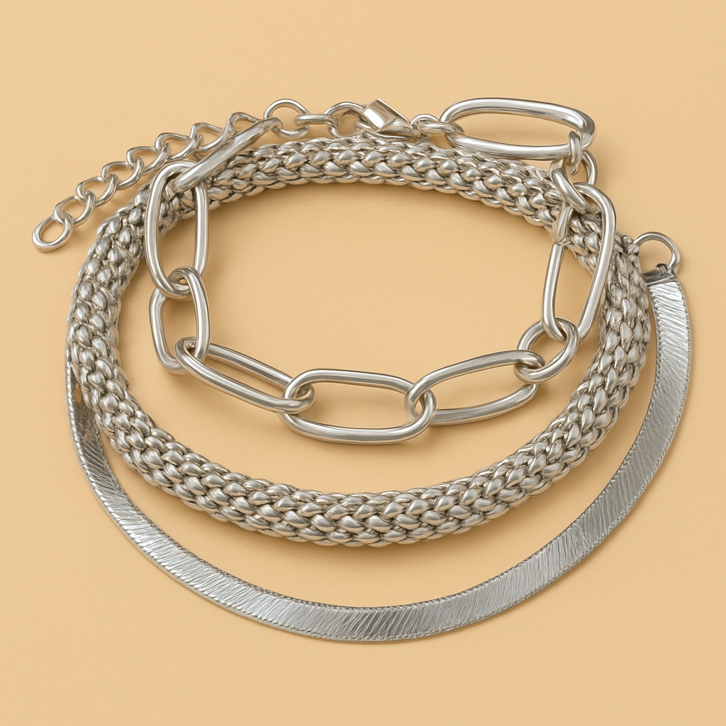 Trendy Multi-Layer Gouden Ketting Armband Set voor Vrouwen