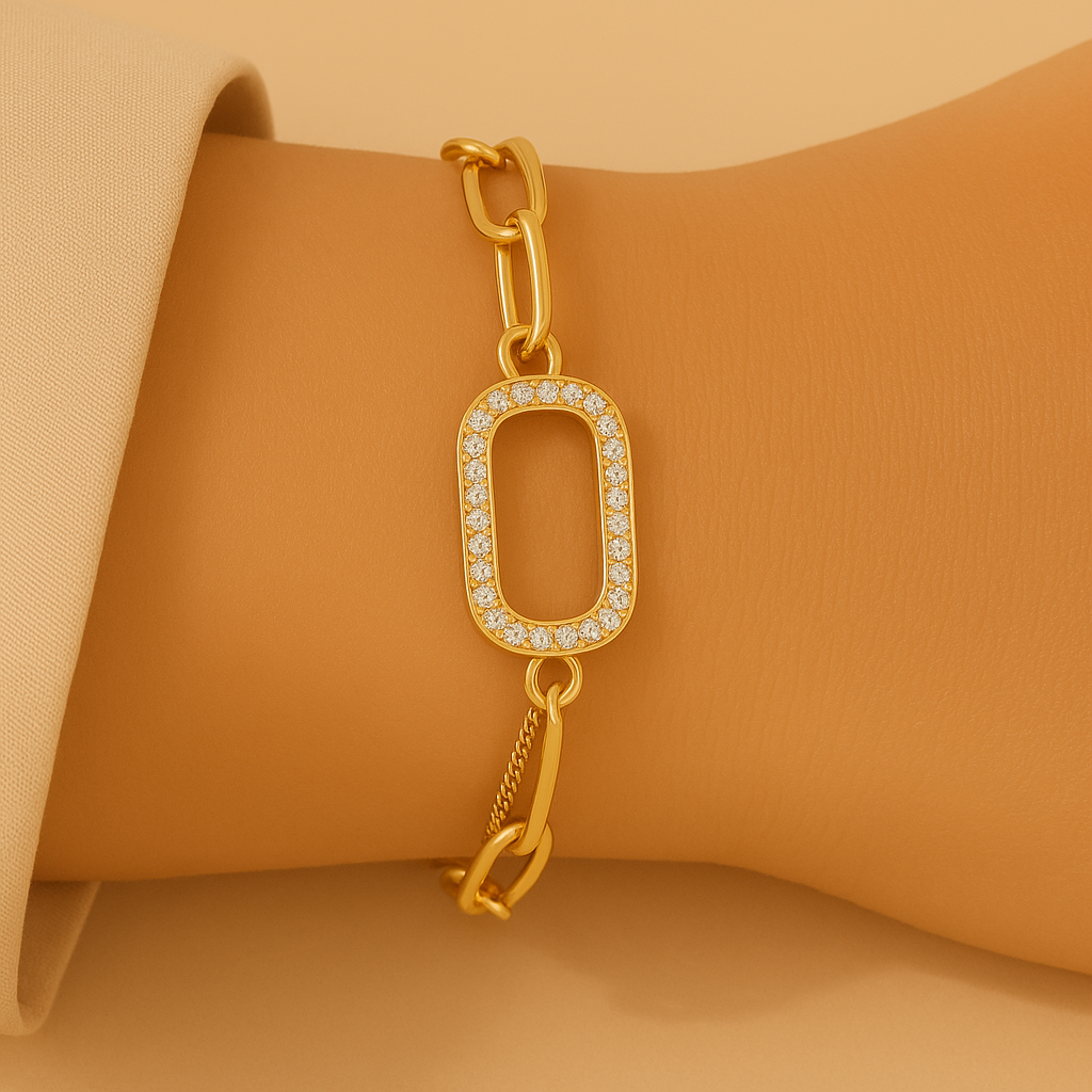 Geometrische Vierkante Armband met Strass-accenten voor Vrouwen