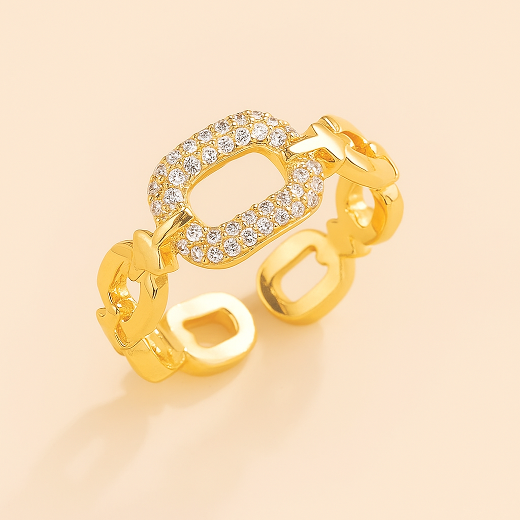 Delicate Zirkonia Ring – Opengewerkt Ontwerp voor de Wijsvinger van Meisjes