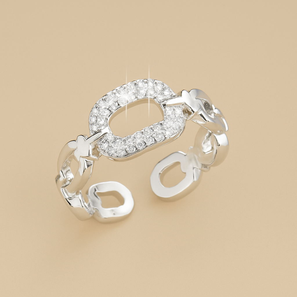 Delicate Zirkonia Ring – Opengewerkt Ontwerp voor de Wijsvinger van Meisjes