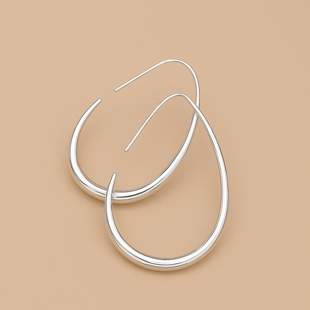 Minimalistische druppelvormige hoepeloorbellen voor elegante gelegenheden