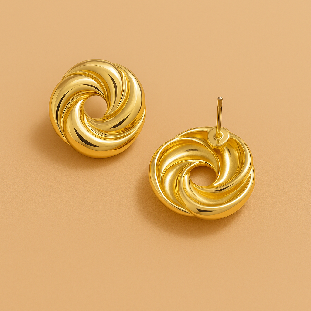 Gouden Spiraal Oorbellen - Gothic Punk Stijl