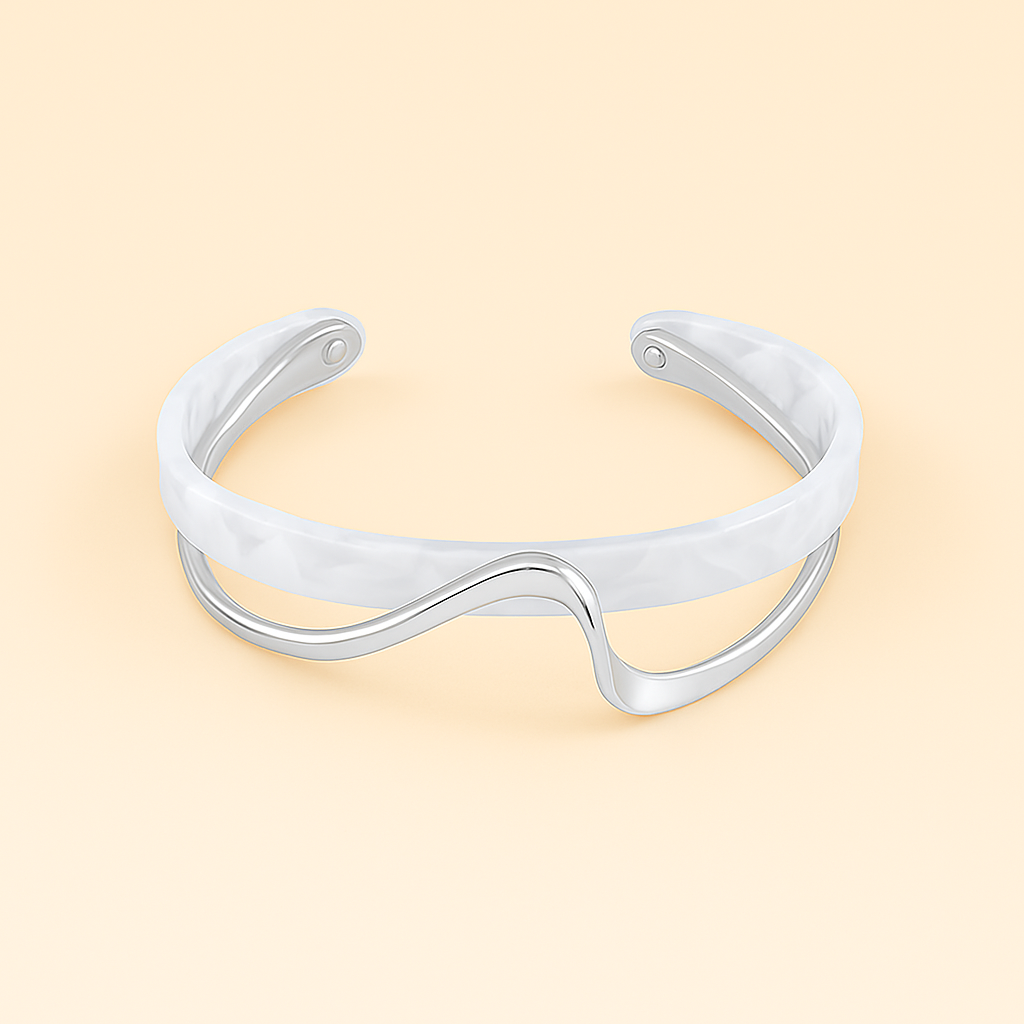 Geometrische onregelmatige open armband met glanzende afwerking