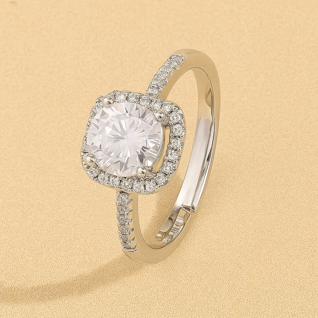 Sierlijke ring met glinstering en verfijnd ontwerp